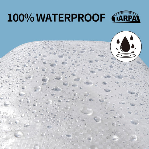 12'x20' Grommets 7.5mil TARPAL Semi Clear White Tarp Waterproof Green House Cover with Clear Poly tarps