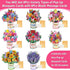 8 Pack 3D Paper Flower Pop Up Cards, Flower Bouquet Card Popup Greeting Cards for Mother's Day, Graduation