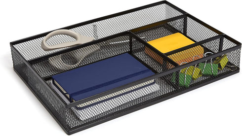 TRU RED TR57546-CC 4 Compartment Mesh Drawer Organizer, Matte Black by TRU RED
