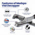 (13mm 20mm) MEDSPO Dual Action Vial Opener and Vial Decapper | Durable Ergonomic Vial Cap Remover | Easy to Use Vial