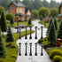 Tustao 10Pcs Black Mini Miniature Street Light Model, Railway Train Post Lamps Light Poles for Outside,Pole Black Lamp