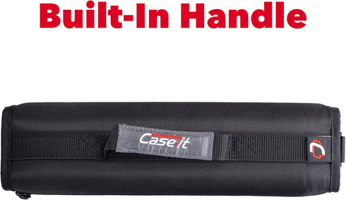 Case-It The Classic Zipper Binder - 2 Inch O-Rings, Multiple Pockets, 800 Sheet Capacity, Midnight Blue