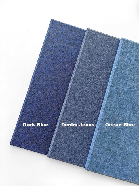 Large Office Cork Board Alternative - 47"x35", 12 Pack Felt Wall Tiles with Safe Removable Adhesive, Dark Blue