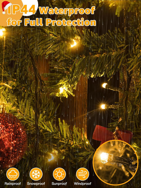 500 164 8 Dimmable, BrightChristmas LED FT Christmas Lights, Waterproof Outdoor String Lights with Remote and Timer
