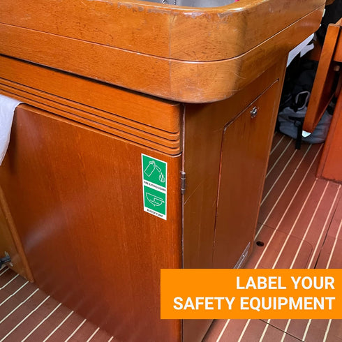 Safety Chart & Stickers for Boats, Emergency Plan, Indoor and Outdoor Labels for Marine Safety Equipment