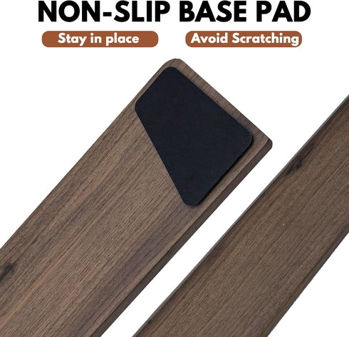 HAUSMODA 75% 80% (14.2 Walnut Wooden Wrist Rest Pad for TKL Keyboard, Ergonomic Solid Wood Hand Rest with Non-Slip