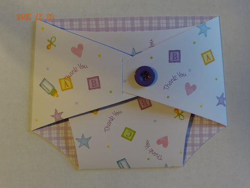 Package 8 of Thank you Notes Folded Diaper Blank Inside Cards