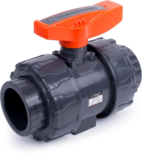 2 F1970, 200 @73F, 2 inch (2 inch) HYDROSEAL Kaplan PVC True Union Ball Valve with Full Port, ASTM EPDM O-Rings
