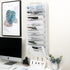 EasyPAG Hanging File Organizer - 10 Pocket Wall Mount File Holder with 5 Key Hook for Office and Classroom, White