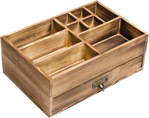 Liry Products Rustic Wooden Organizer Cosmetic Storage Cabinet Makeup Display Box Office Supplies Desktop Vanity