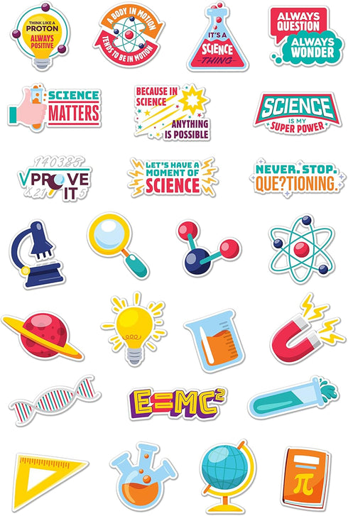 Laminated Science Classroom Bulletin Board Decorations, 25 pcs Printed Both Sides