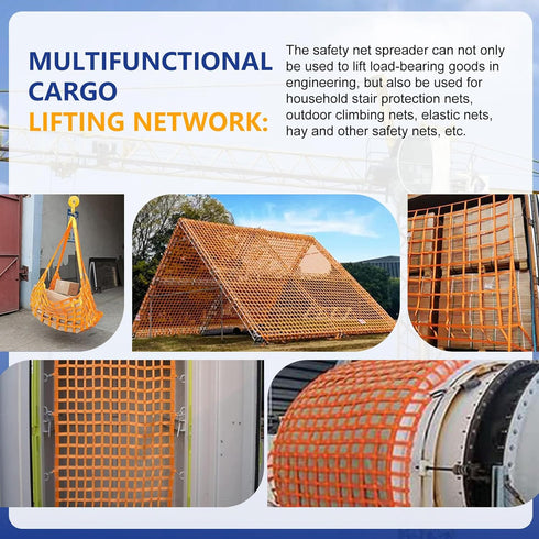 Safety Lifting Net Straps: Flat Nylon Sling Hoisting Net, 3.3' x 3.3'ft Cargo Lifting Nets for Heavy Objects