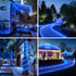 66FT 200LED 1800mAh IP67 8 ICRGB Solar Pool Lights for Above Ground, Solar Rope Lights Outdoor, Waterproof Blue String