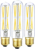 XININSUN T10 LED Bulb, 8W Dimmable Tubular Bulbs, 75-100 Watt Equivalent, 4000K Daylight, 850lm, Clear Glass, 3 Pack