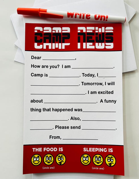 Set Camp News Fill in the Blank Stationery