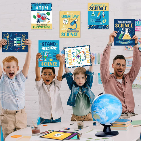 Zonon 10 Set Pcs Science Classroom Decoration Banner and Poster for Teachers Scientist Bulletin Board Posters Science