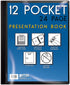 Better Office Products 12 Pocket Bound Presentation Book, Black with Clear View Front Cover, 24 Sheet Protector Pages