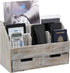 Executive Office Solutions Vintage Rustic Wooden Desk Organizer & Mail Rack - Distressed Torched Wood