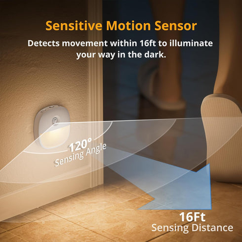 Closet 1-20LM Dimmable 3-Pack Lyridz Rechargeable Night Light, Motion Sensor Battery Nightlight, Mini Stick-on LED