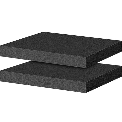 ToLanbbt 2P Polyurethane Foam Sheets, 16 x 12 x 1.6 Inch Cuttable Tool Box Foam Inserts, Black Cushion Packing Pads