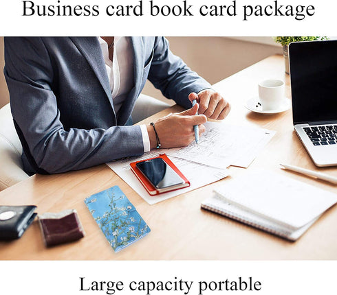 lizimandu Business Card Holder Book, PU Leather Organization Binder for Men & Women, Up to 96 Cards Capacity, 1-Peach