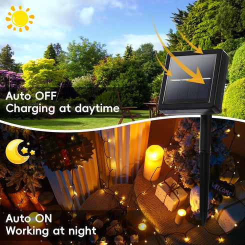 164ft 2 Pack 400 8 Solar Powered String Lights, Total Led Solar Christmas Lights Outdoor Waterproof with Modes - Solar