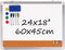 White Board Cork Board Combo, 24x18 in Dry Erase Board with Cork, 1 Magnetic Eraser, 4 Markers, 4 Magnets