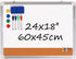 White Board Cork Board Combo, 24x18 in Dry Erase Board with Cork, 1 Magnetic Eraser, 4 Markers, 4 Magnets
