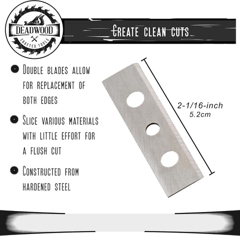 Replacement Blades for Edge Banding Trimmer Tool by Deadwood Crafted Tools - 2pk Bulk Edger Blades