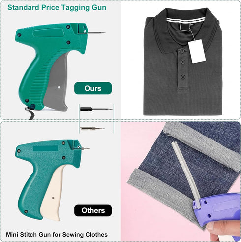 Tagging Gun for Clothing, Price Tag Gun for Clothes Labeler, Standard Retail Tagging Gun,Tag Attacher Machine, Garment Tagging Gun with 6 Needles, 3000pcs Barbs Fasteners, Hard Case (Not Mini Stitch) by NIFUYOP