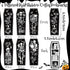Haooryx Halloween Skeleton Coffin Bookmarks, 60Pcs Gothic Double-Sided Bookmarks with Black Tassels