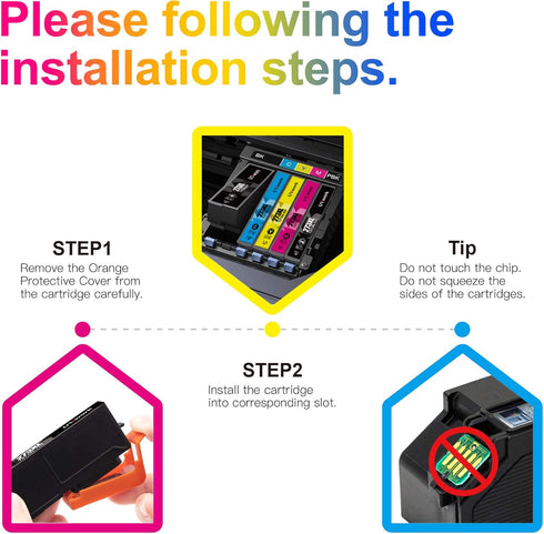 Uniwork Remanufactured Ink Cartridge Replacement for Epson 273 XL - 6 Pack for XP820 XP810 Printers