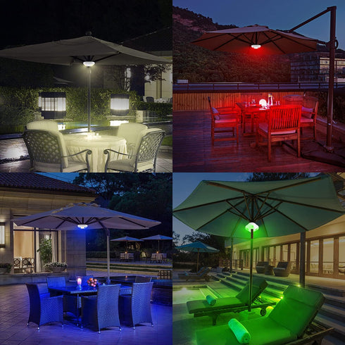 12 Dimmer, BIGMONAT Battery Operated Patio Umbrella Light, Outdoor LED Table Umbrella Lights with Remote, Color