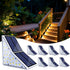 Solar Stair Lights Outdoor, Waterproof IP65 Solar Outdoor Lighting, 1200mAh,19 LED,Outdoor Step