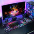 Retro Japanese Anime Gaming Mouse Pad XL, Cool Dark Purple Red Vaporwave City Extended Desk Mat