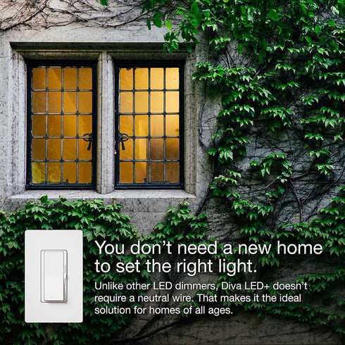 Dimmer Dimmable Bulbs, 150 3-Way, DVCL-153P-AL, Lutron Diva LED+ Light Switch for LED, Halogen, and Incandescent Watt