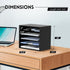 SUPEASY Wood Desk Organizer - 5 Tier Paper File Organizer for Desk, Wooden Desktop Organizer for Office, School, Home