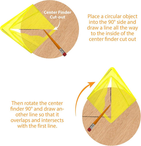 Savannah Yellow Transparent Center Finder for 8 inch Square, Round, Octagon, and 5-3/4 inch Hexagon Material