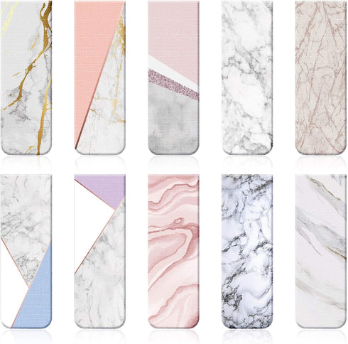 Outus 10 Pcs Magnetic Bookmarks Marble Magnet Page Markers, Back to School Gift for Students, Teachers