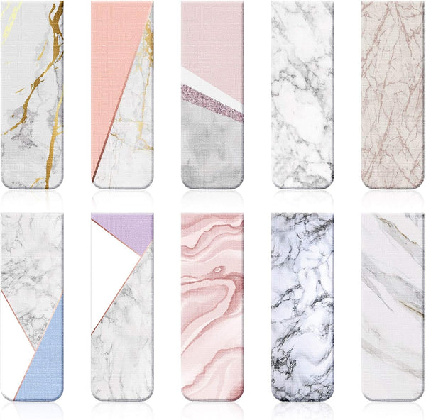Outus 10 Pcs Magnetic Bookmarks Marble Magnet Page Markers, Back to School Gift for Students, Teachers