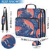 Fisyme 3 Sea Shrimp Cute Blue Zipper Binder Ring with Zipper and Shoulder Strap Large Capacity Multi-Pocket Binder