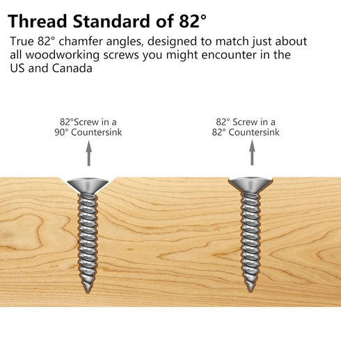 MulWark 82 Countersink Drill Bit Set with 5pcs Free Replaceable HSS Bits for Woodworking - 5 Pack
