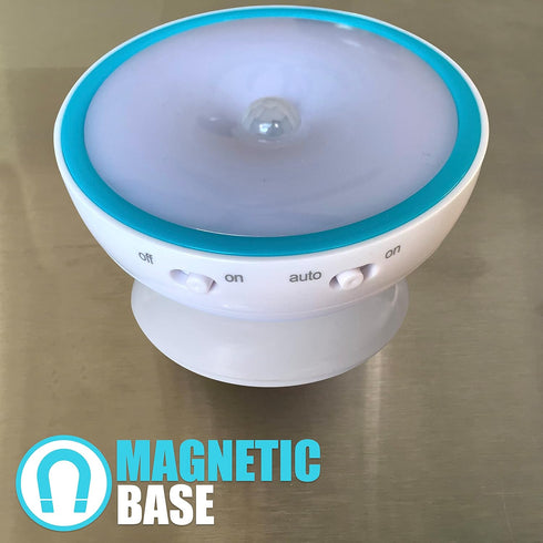 360 Closets, Cruise On Motion-Activated Battery LED Light with Magnetic Base, Rotating Night Lamp for Bathrooms