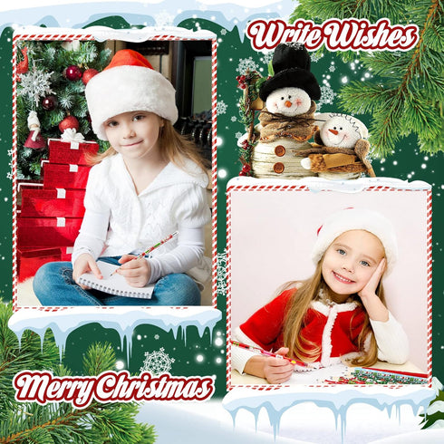 Christmas Pencils Bulk for Kids, Colorful Winter Wood Pencils with Eraser, 12 Styles (96 Pcs)