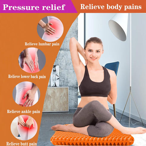 Wiesumirt Tailbone Plus Size Gel Seat Cushion for Long Sitting, Extra Large and Thick, Seat Cushion for Back, Sciatica