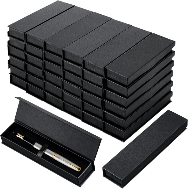 Gersoniel Empty Black Gift Box for Pen Jewelry Ballpoint Pen Case with Cushion for Business Office Supplies (40 Pcs)