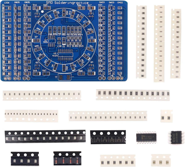 Soldering Practice Kit, DIY SMD SMT Welding Skill Training Board (Soldering-150 Elements)