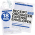 Extra Large Receipt Organizer Envelope & Receipts, Pack of 18, 12.8" x 9.0", Blue Color for Business Expenses