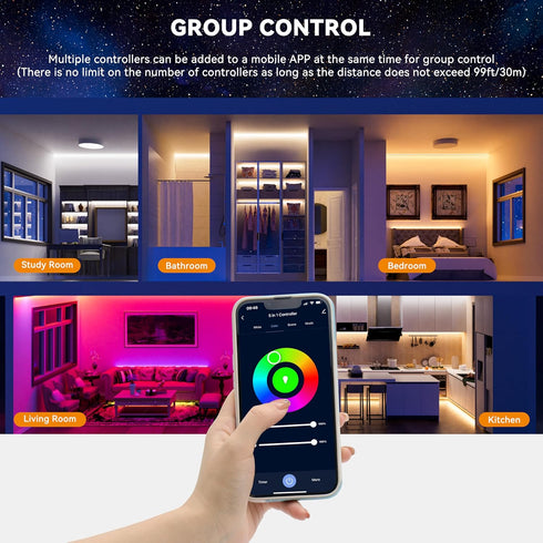 5-in-1 Dimmable Home/Siri,DC12-24V PAUTIX WiFi LED Controller for Monochrome CCT RGB RGBW RGBCCT LED Strip Lights