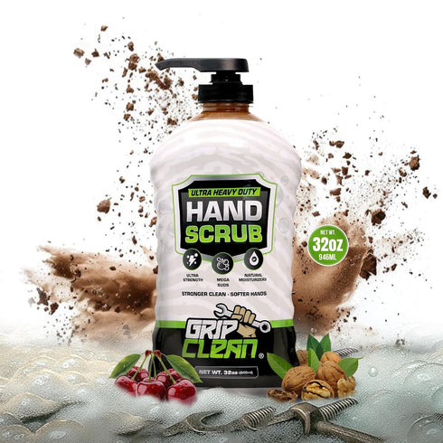 32 Oz Grip Clean Ultra Heavy Duty Hand Cleaner for Mechanics Walnut Shell & Clay-Infused Technology Removes Grease, Oil